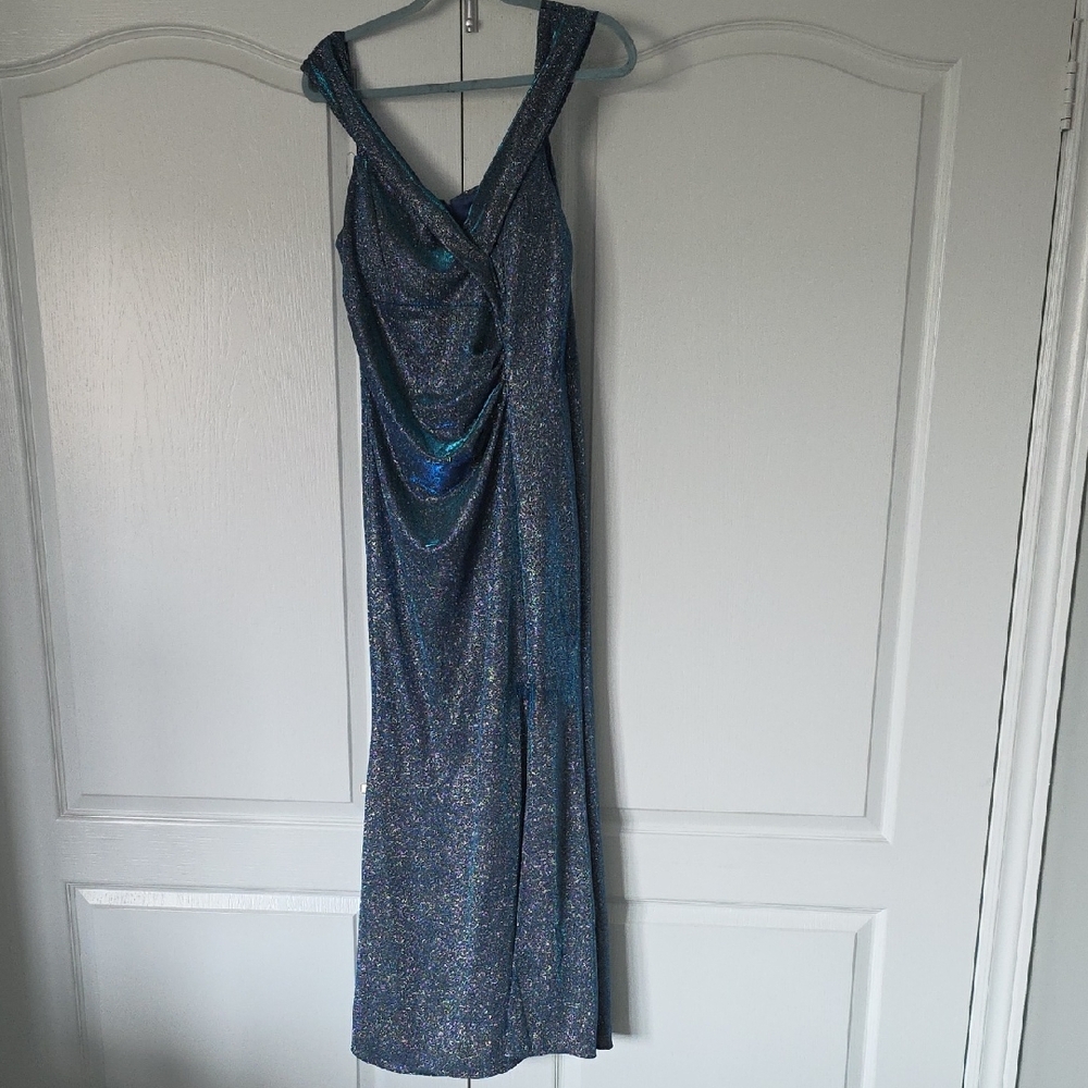 Shimmering Blue Maxi Dress